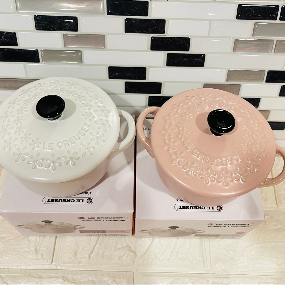 Le Creuset Fleur Mini Cocotte Set of 2